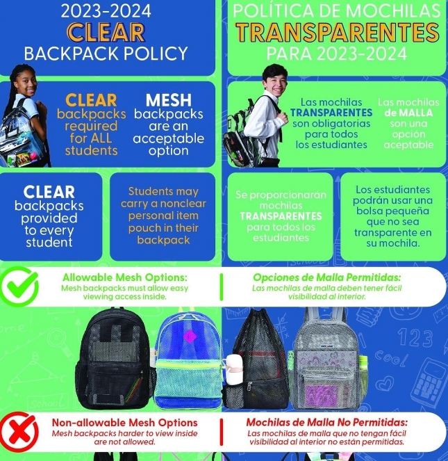 New Backpack Policy/Nueva Política de Mochilas 