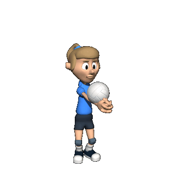 Animated Gif of a Girl with a Volleyball