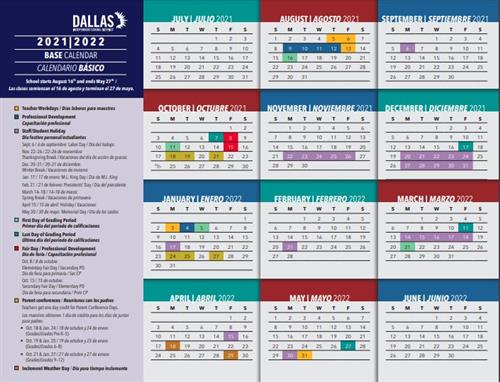  Student Calendar 2021-2022