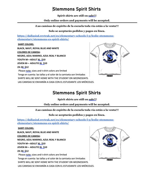 Stemmons Spirit Shirts 