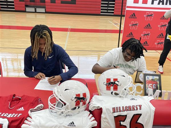 E-TECH students Dre'Lynn Sewell and Daishon Whitfield made us proud at Hillcrest Signing Day! 